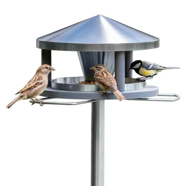 LicusDesign Vogelfutterstation Edelstahl freistehend – Bild 1