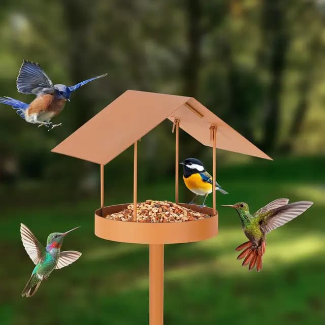 Whchiy Vogelfutterstation Metall mit Ständer 138 cm