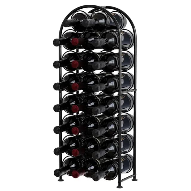 EasyPAG Metall 23 Flaschen Weinregal Freistehend Weinhalter Weinablage Weinständer Wein Halterung Wein Aufbewahrung Regal Getränkeregal Bodenstehend für Küche,Schwarz