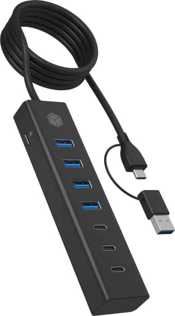 RaidSonic Icy Box IB-HUB1737-C3 USB-Hub 3× USB-C / 4× USB-A