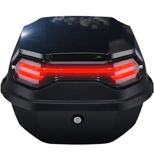 Motorradkoffer, Topcase für Roller, Topcase Motorrad mit Sicherheitsschloss, Wasserdicht Helmkoffer für Roller Motorrad Scooter Mofa, mit Installieren Platte (Schwarz)