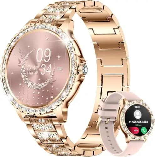 LIGE Damen Smartwatch Edelstahl