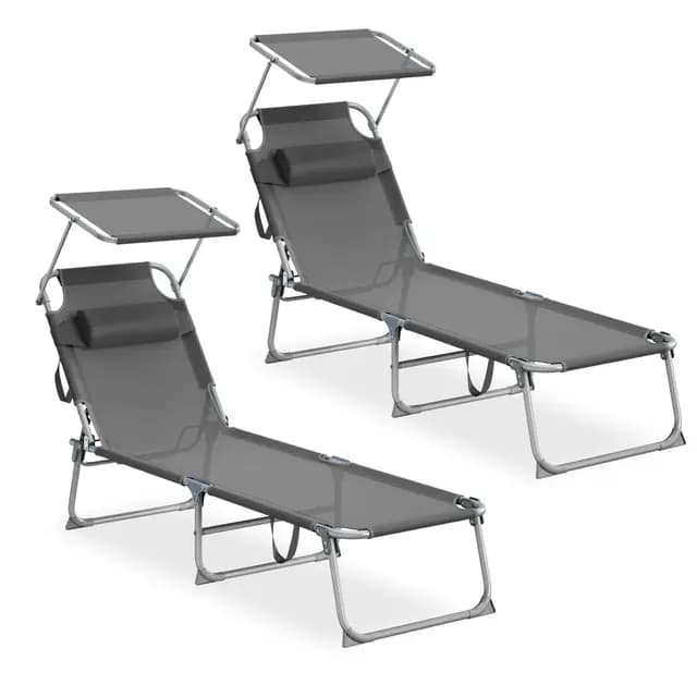 SONGMICS Klappbare Gartenliege Set