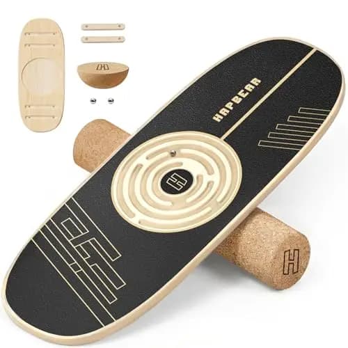 HAPBEAR Labyrinth Balance Board 6-in-1 mit Korkrolle und Halbkugel