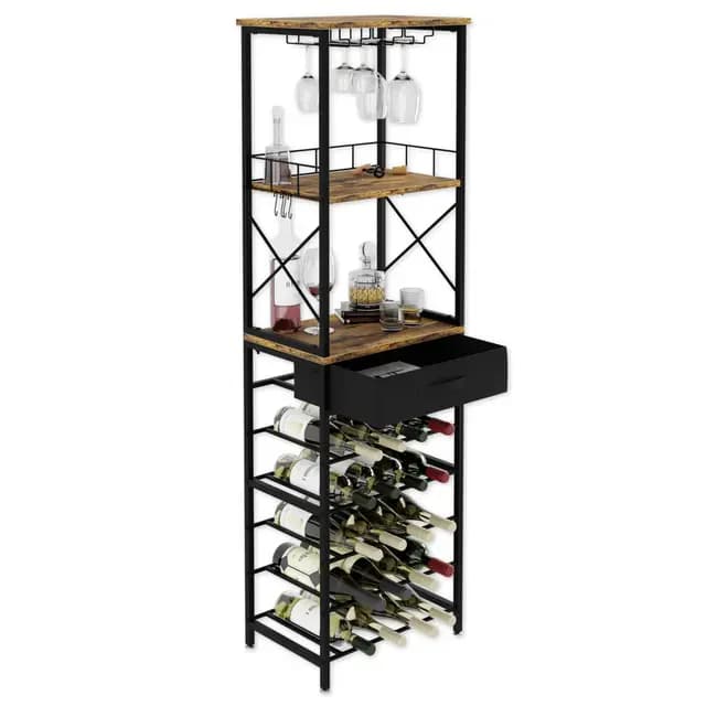 Lenmar, Weinregal aus Metall für Flaschen, 7-30 Flaschen, Wein, Flaschenregal, Kellerregal, Regale, Flaschenhalter Robuste Weinlagerung (LOFT 2-20S)