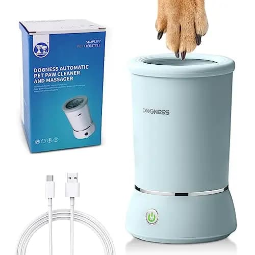 DOGNESS Pfotenreiniger für Hunde, Automatischer Hundepfoten Reiniger mit Weichem Silikon, 2000mAh, USB-Aufladung, 360° Rundum Hunde Pfotenreiniger zur Massage