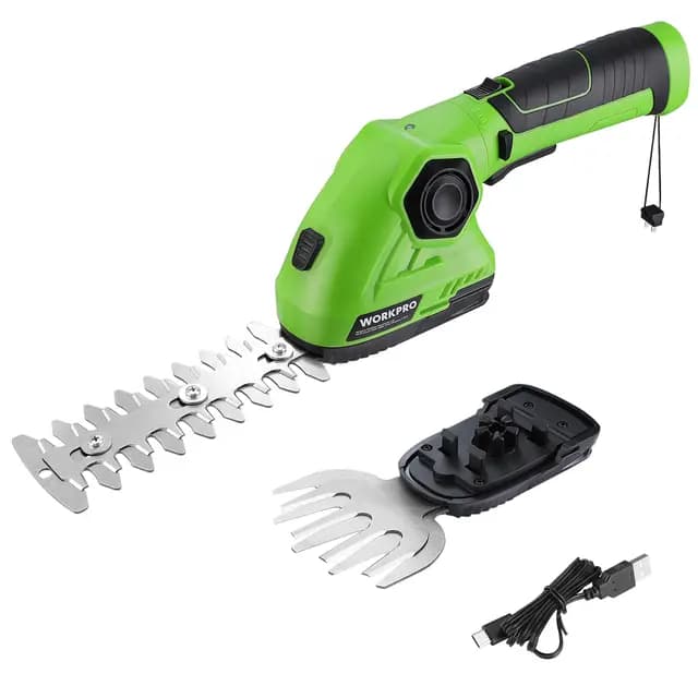 WORKPRO 7,2V Akku-Gras- und Strauchschere