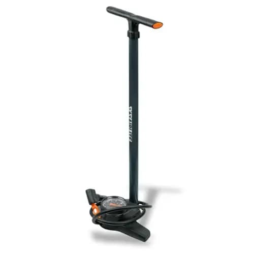 SKS GERMANY AIRLITE 10.0 Standpumpe mit großem Präzisionsmanometer (Fahrradzubehör, ergonomischer Griff, Hochdruckschlauch, stabiles Stahlrohr, Multi Valve-Kopf MV Easy SV/DV/AV Ventile, max.10 bar)
