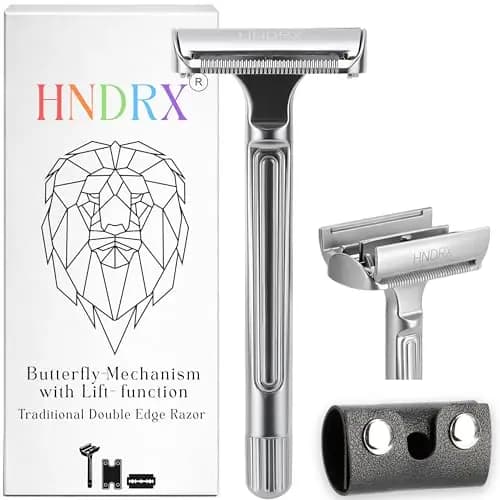 HNDRX Rasierhobel Safety Razor Butterfly Mechanismus Gris Platine