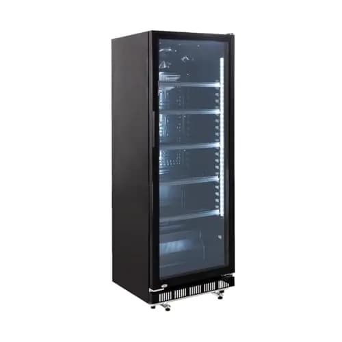GastroHero Getränkekühlschrank GK-360BB | 360 L | Flaschenkühlschrank mit Glastür & LED | abschließbar | Bierkühlschrank | Kühlschrank für Gastronomie