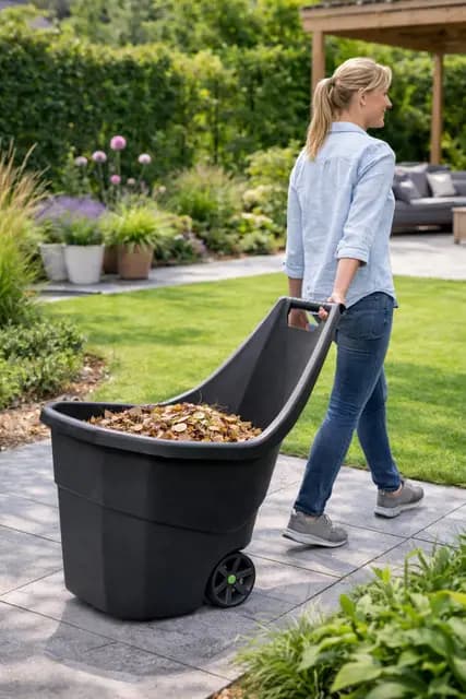 Mojawo Schubkarre 55 Liter Schwarz – Bild 1