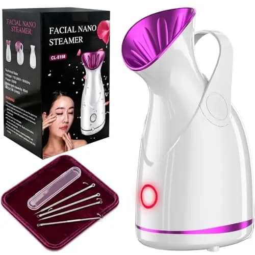 Brich Gesichtsdampfer Nano Ionic Heim-SPA mit 5-teiligem Edelstahl Skin Kit – Bild 1