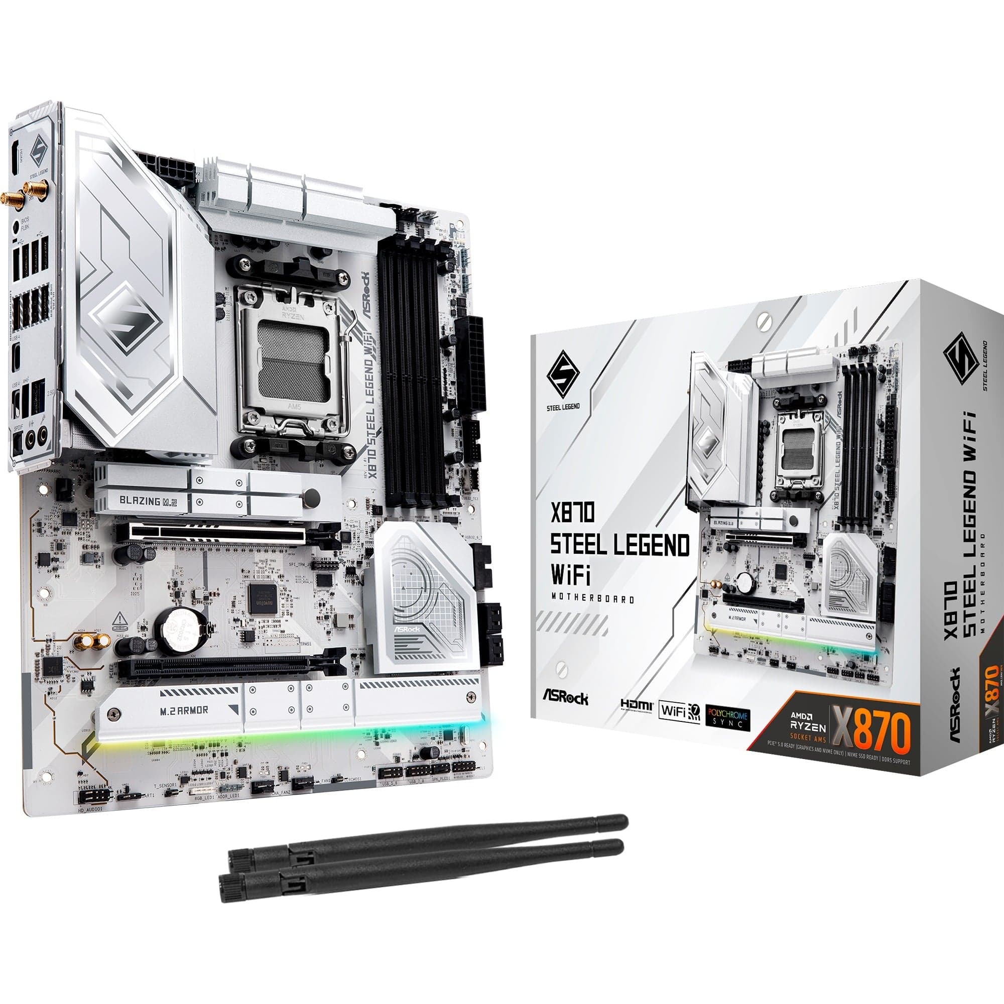 X870 Steel Legend WiFi, Mainboard – Bild 1