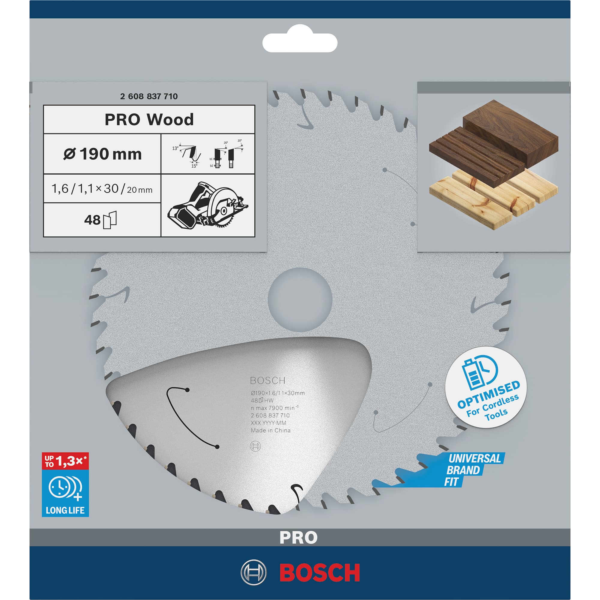 PRO Wood cordless Kreissägeblatt, Ø 190mm, 48Z – Bild 1
