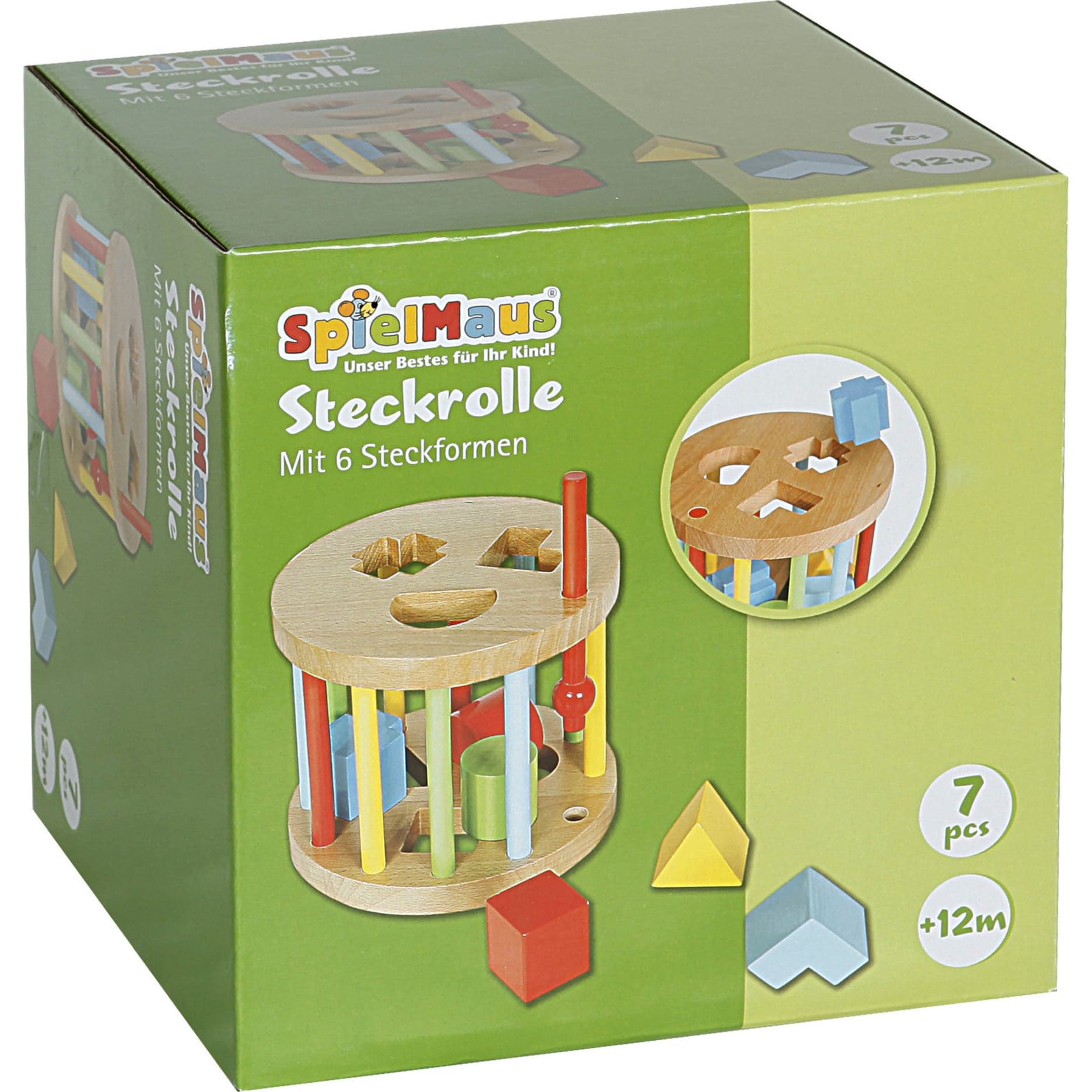 Steckbox rund mit sechs Steinen