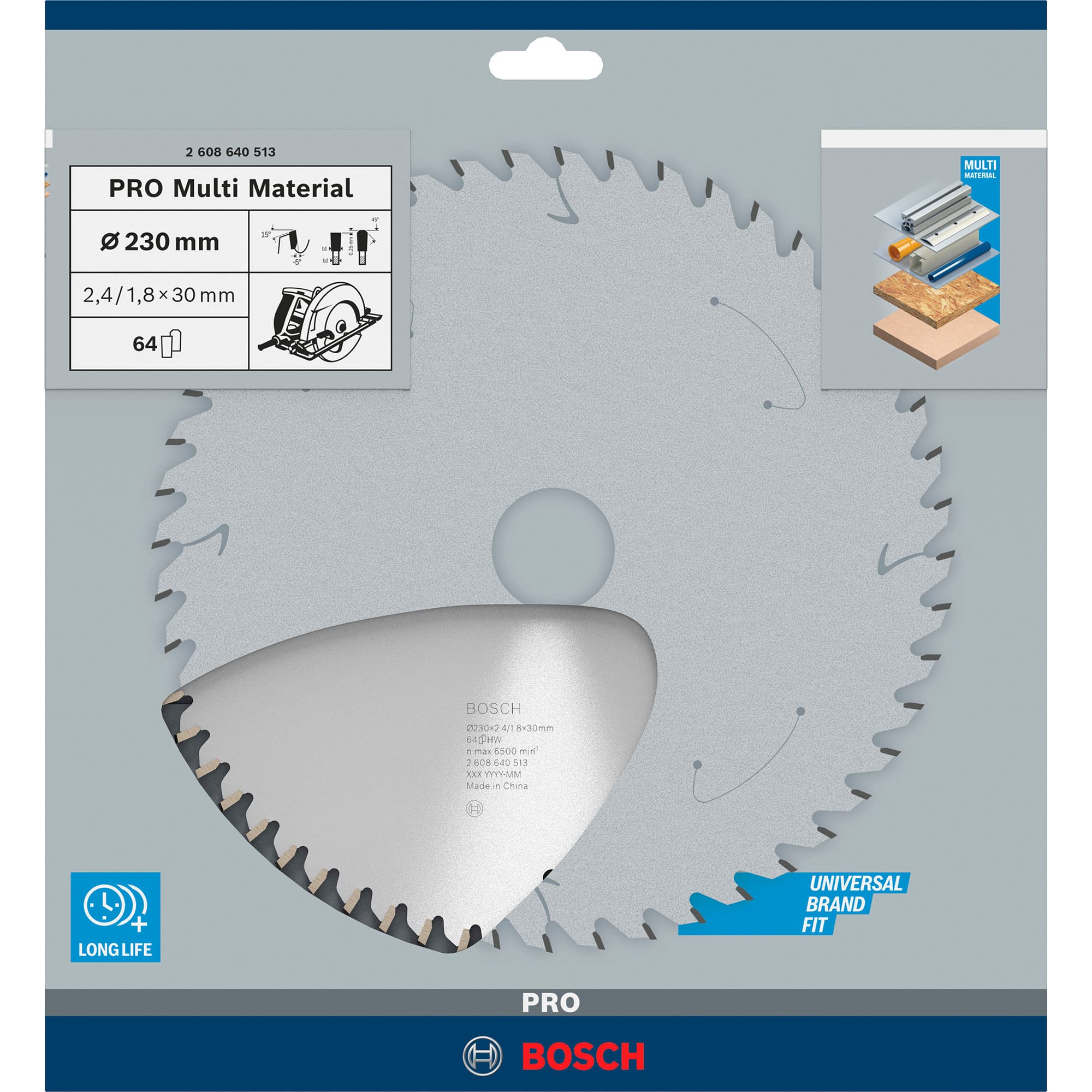 PRO Multi Material Kreissägeblatt, Ø 230mm, 64Z – Bild 1