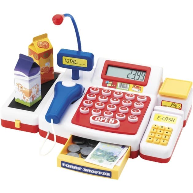 Supermarktkasse mit Scanner, Kaufladen – Bild 1