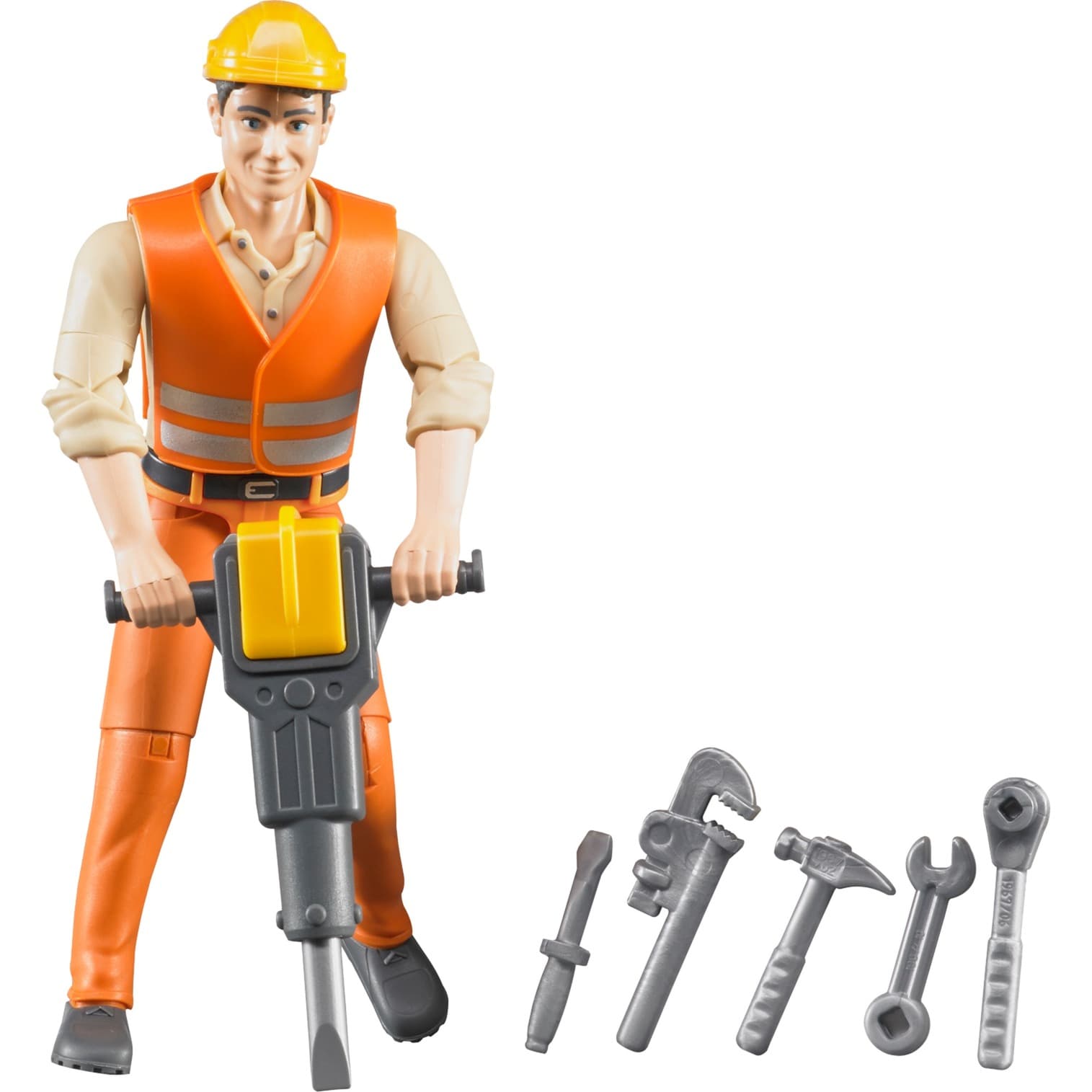 Bauarbeiter mit Zubehör, Spielfigur – Bild 1