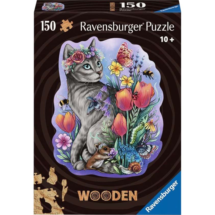 Wooden Puzzle Frühlingskatze – Bild 1