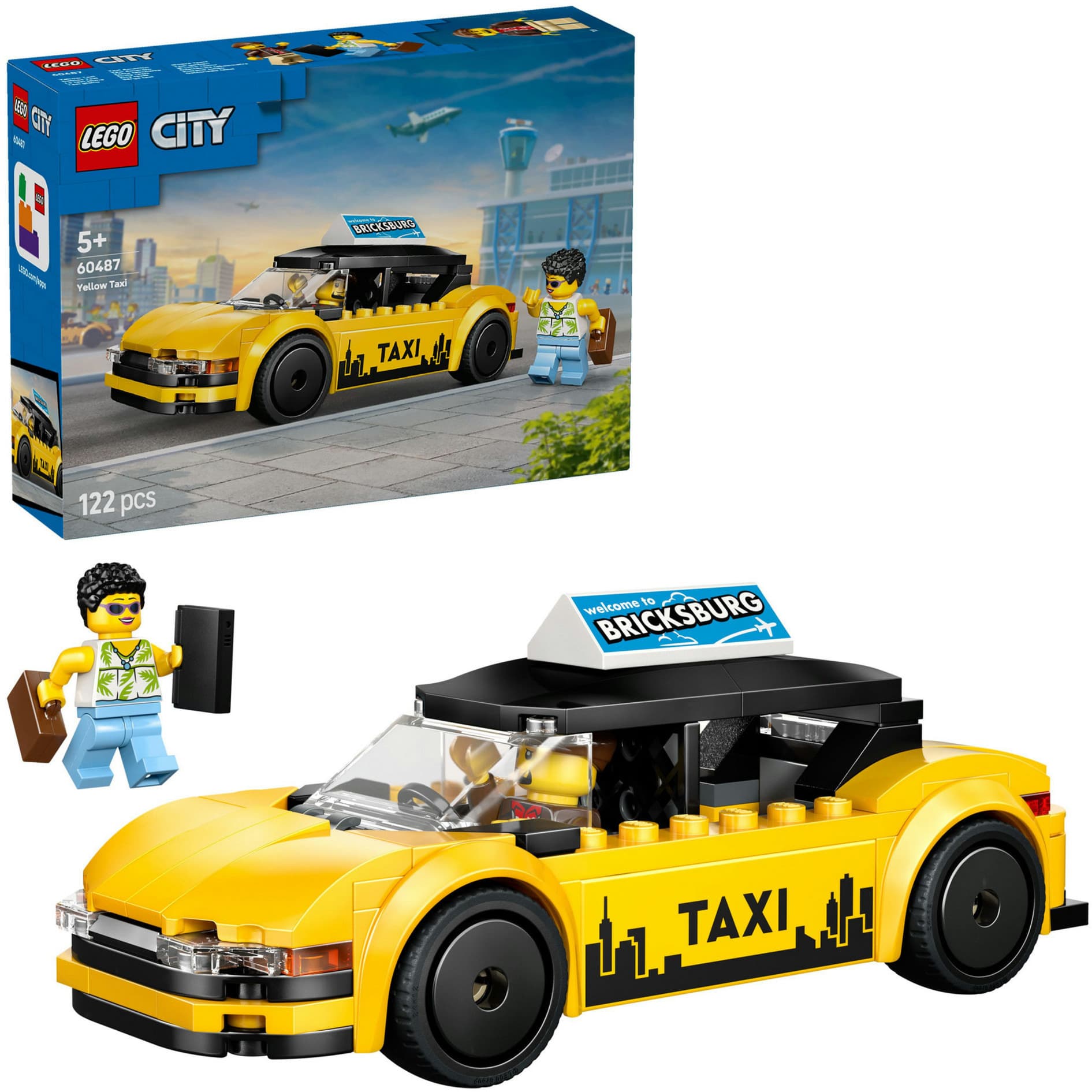 60487 City Gelbes Taxi, Konstruktionsspielzeug – Bild 1