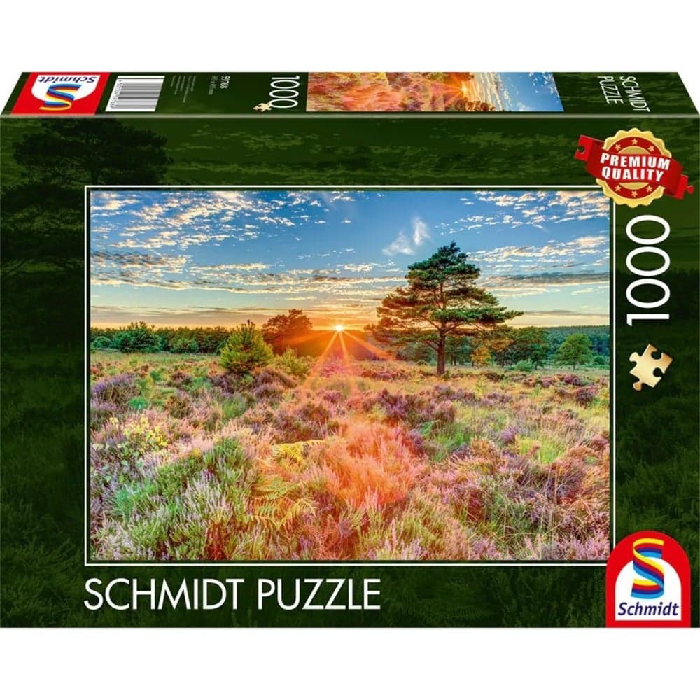 Heide im Sonnenuntergang, Puzzle – Bild 1