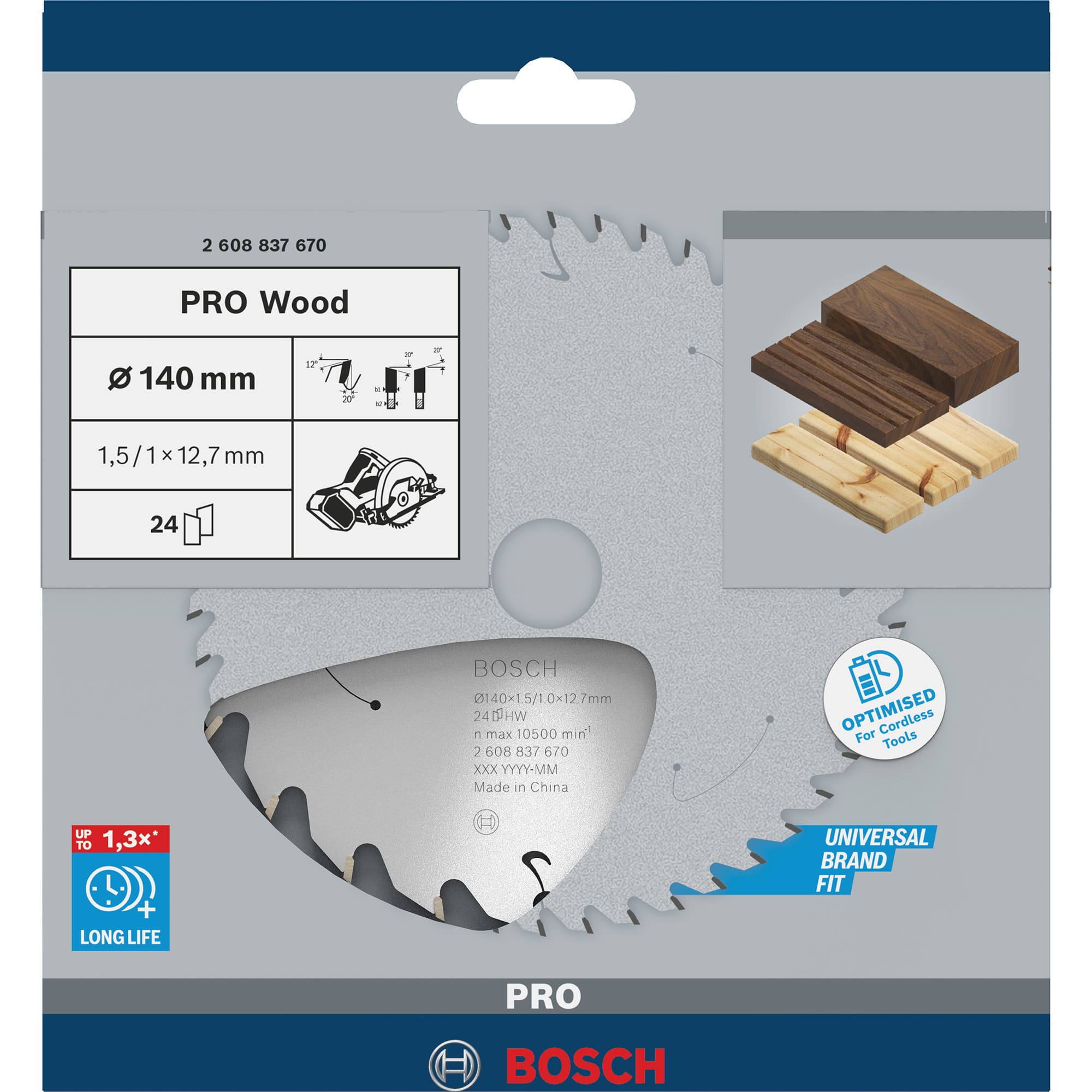 PRO Wood cordless Kreissägeblatt, Ø 140mm, 24Z – Bild 1