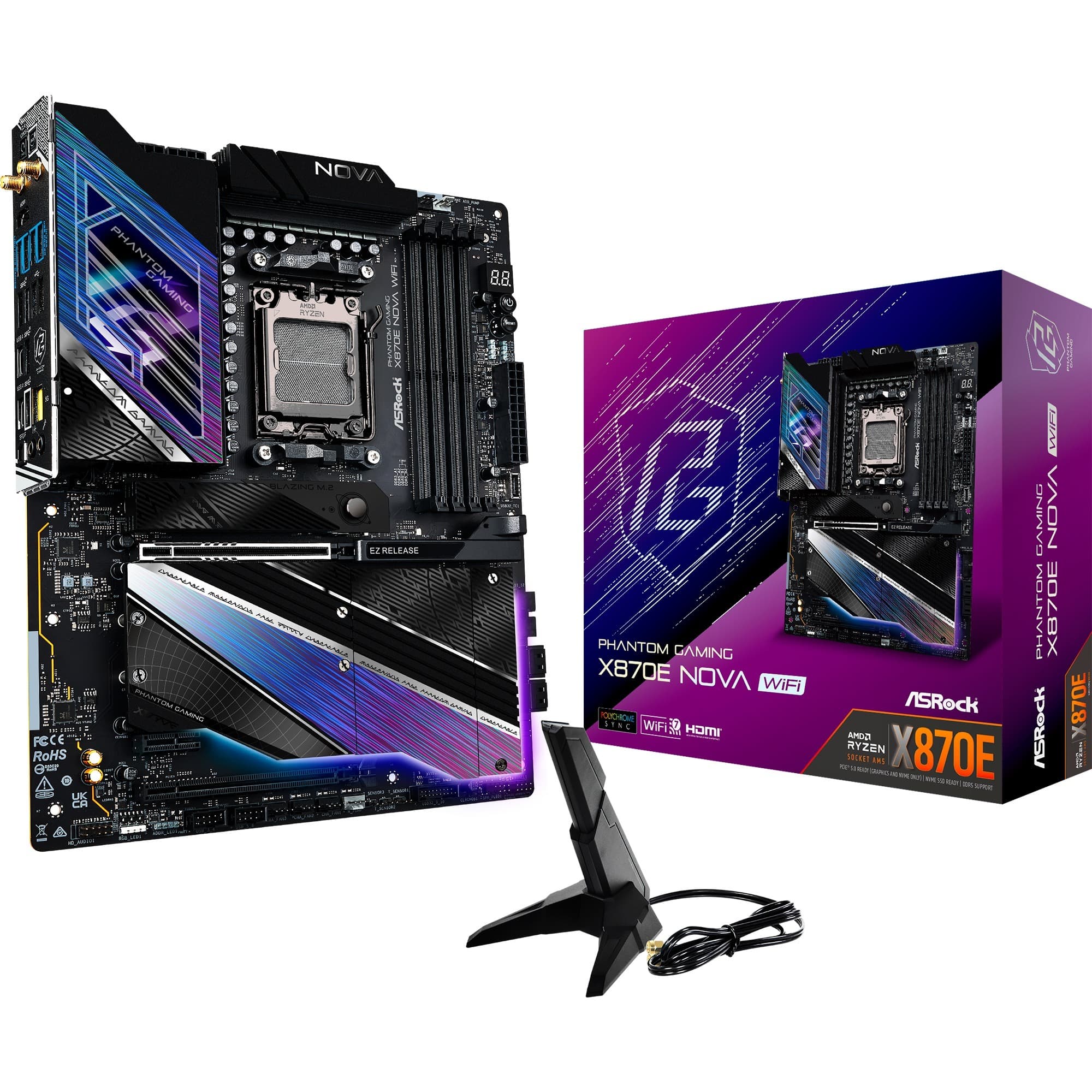X870E Nova WiFi, Mainboard – Bild 1