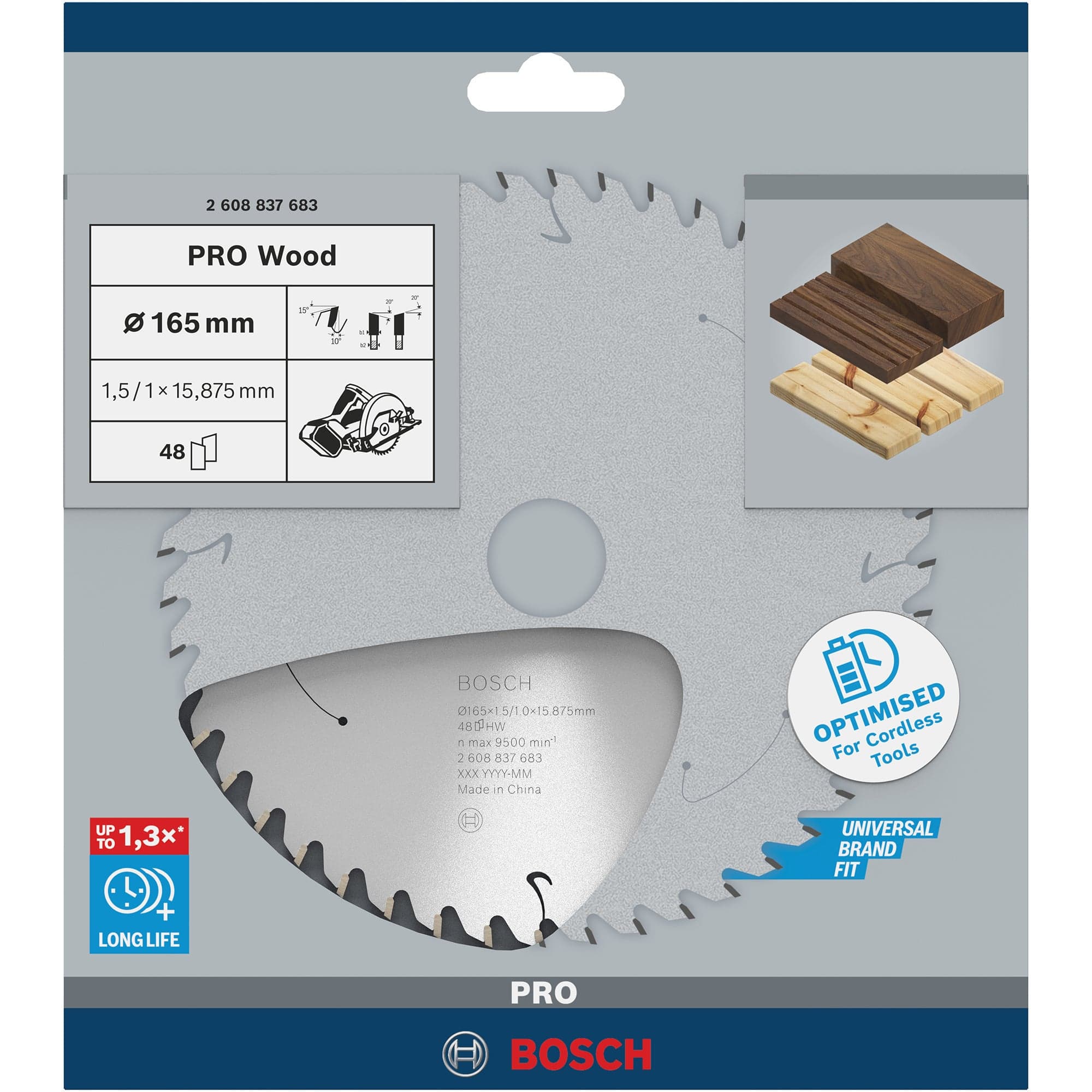 PRO Wood cordless Kreissägeblatt, Ø 165mm, 48Z – Bild 1