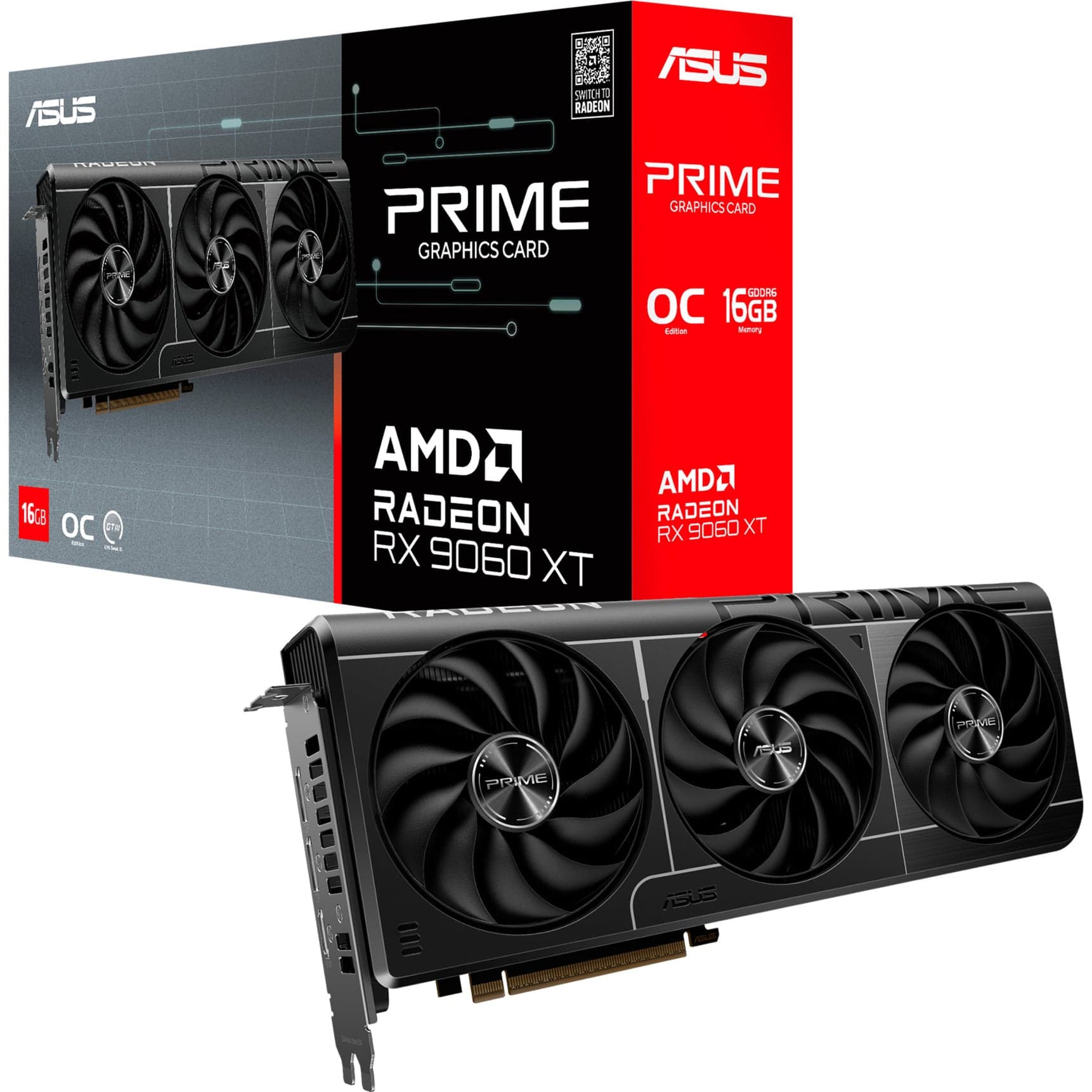 Radeon RX 9060 XT PRIME OC 16GB, Grafikkarte – Bild 1