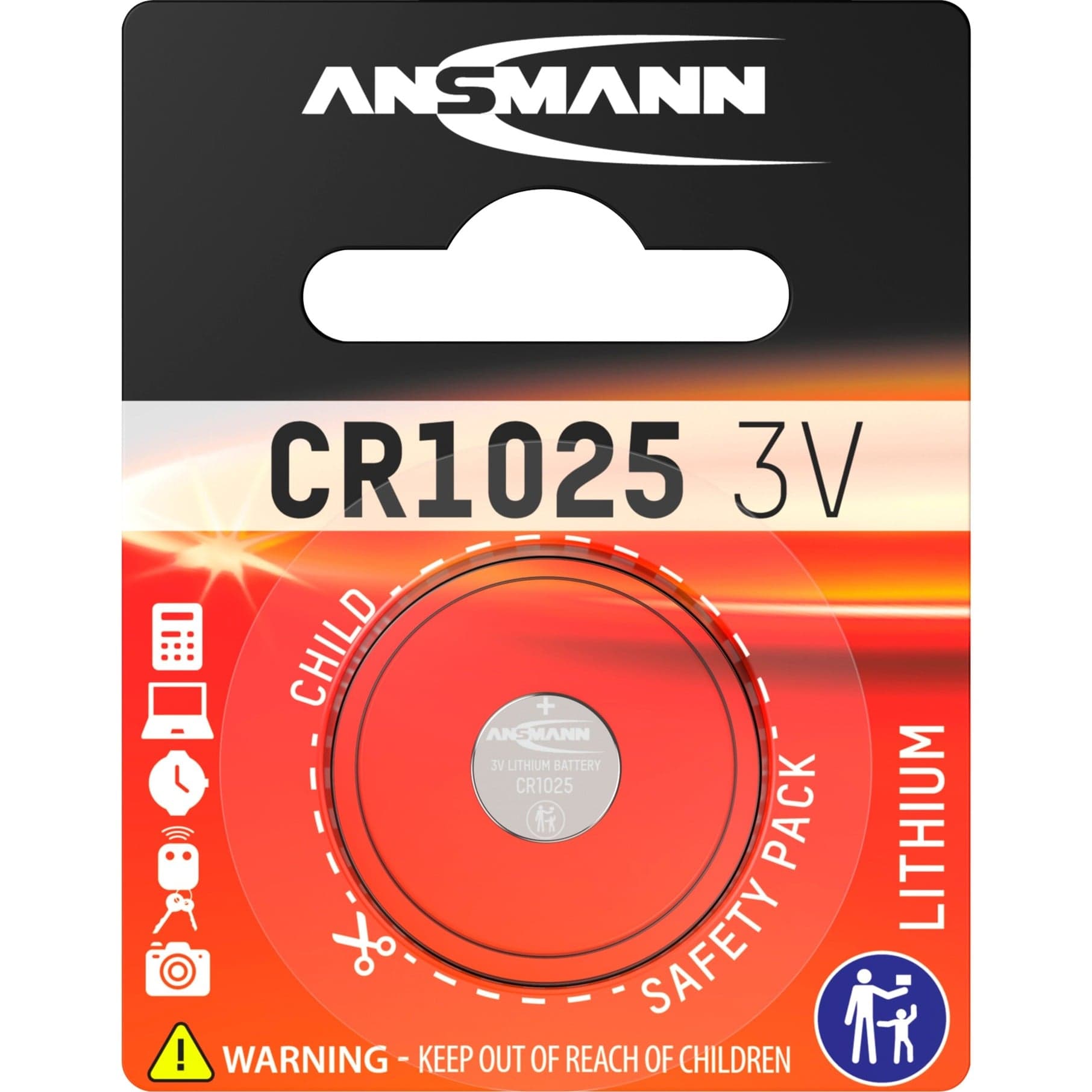 Lithium Knopfzelle CR1025, Batterie – Bild 1