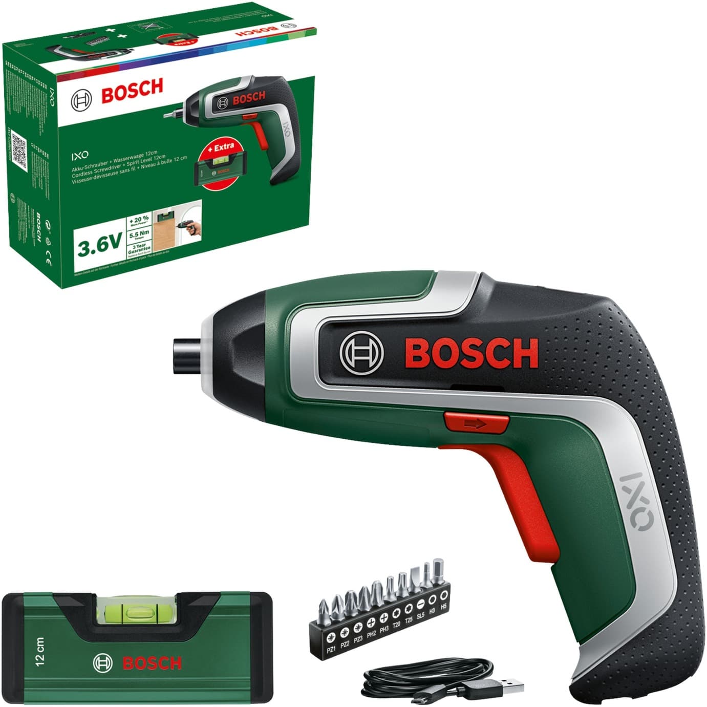 Akkuschrauber IXO 7 Wasserwagen-Set 3,6Volt – Bild 1