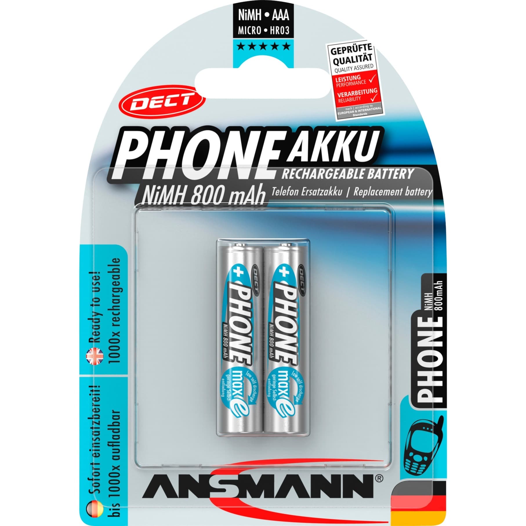 800mAh DECT, Akku – Bild 1