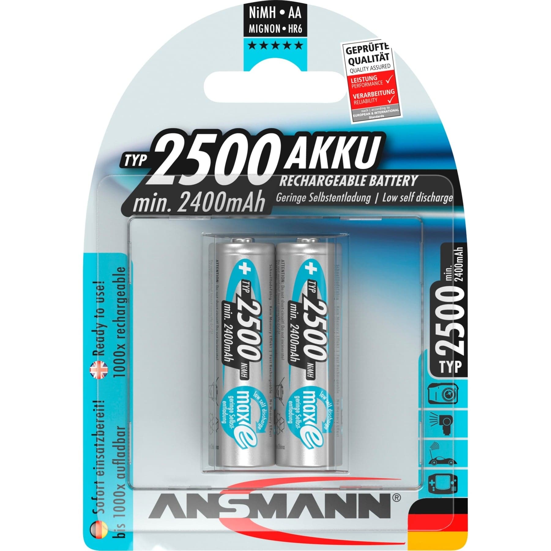 maxE 2500mAh NiMh, Akku