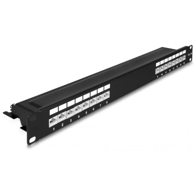 19" Patchpanel 16 Port Cat.6A – Bild 1