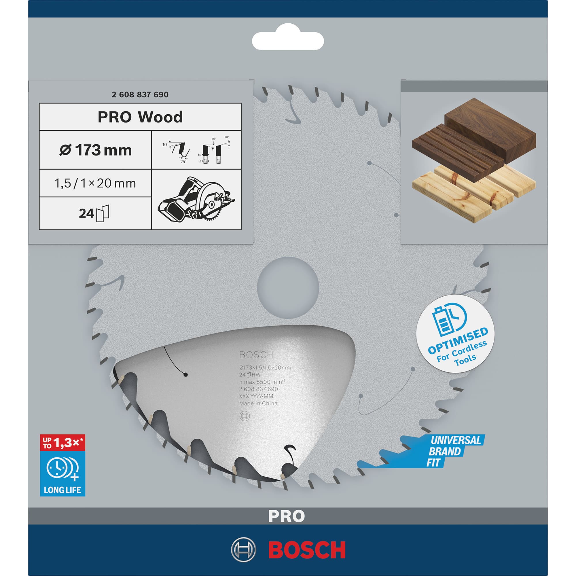 PRO Wood cordless Kreissägeblatt, Ø 173mm, 24Z – Bild 1