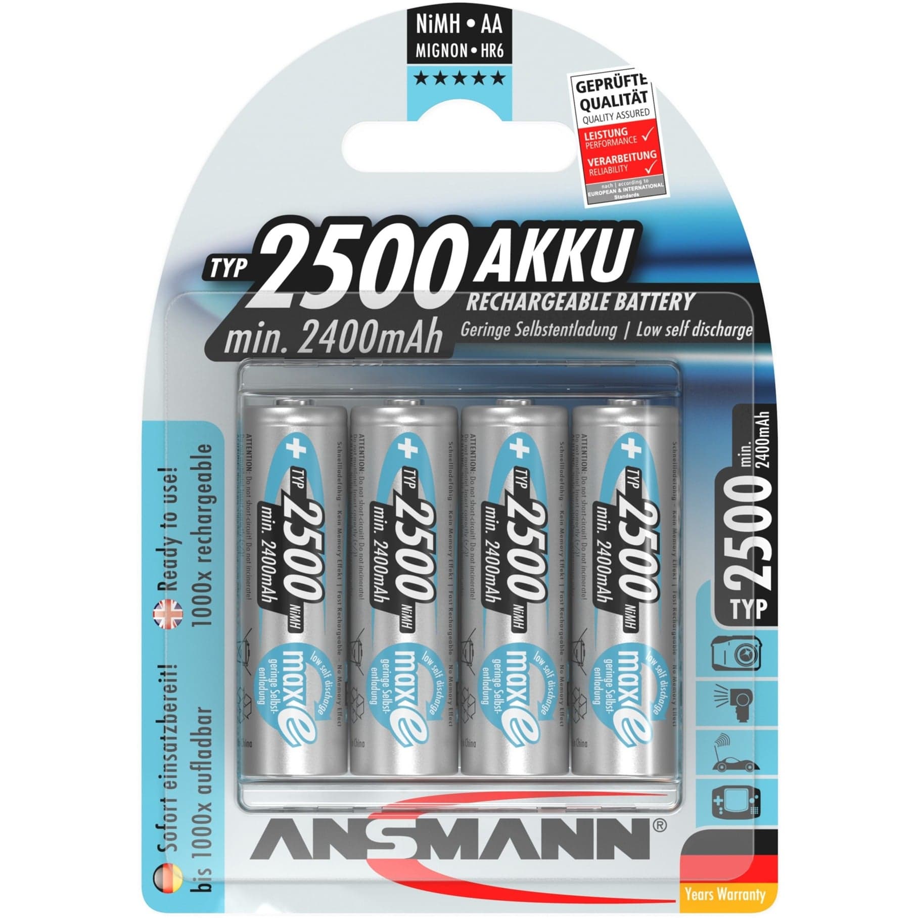 maxE 2500mAh NiMh, Akku