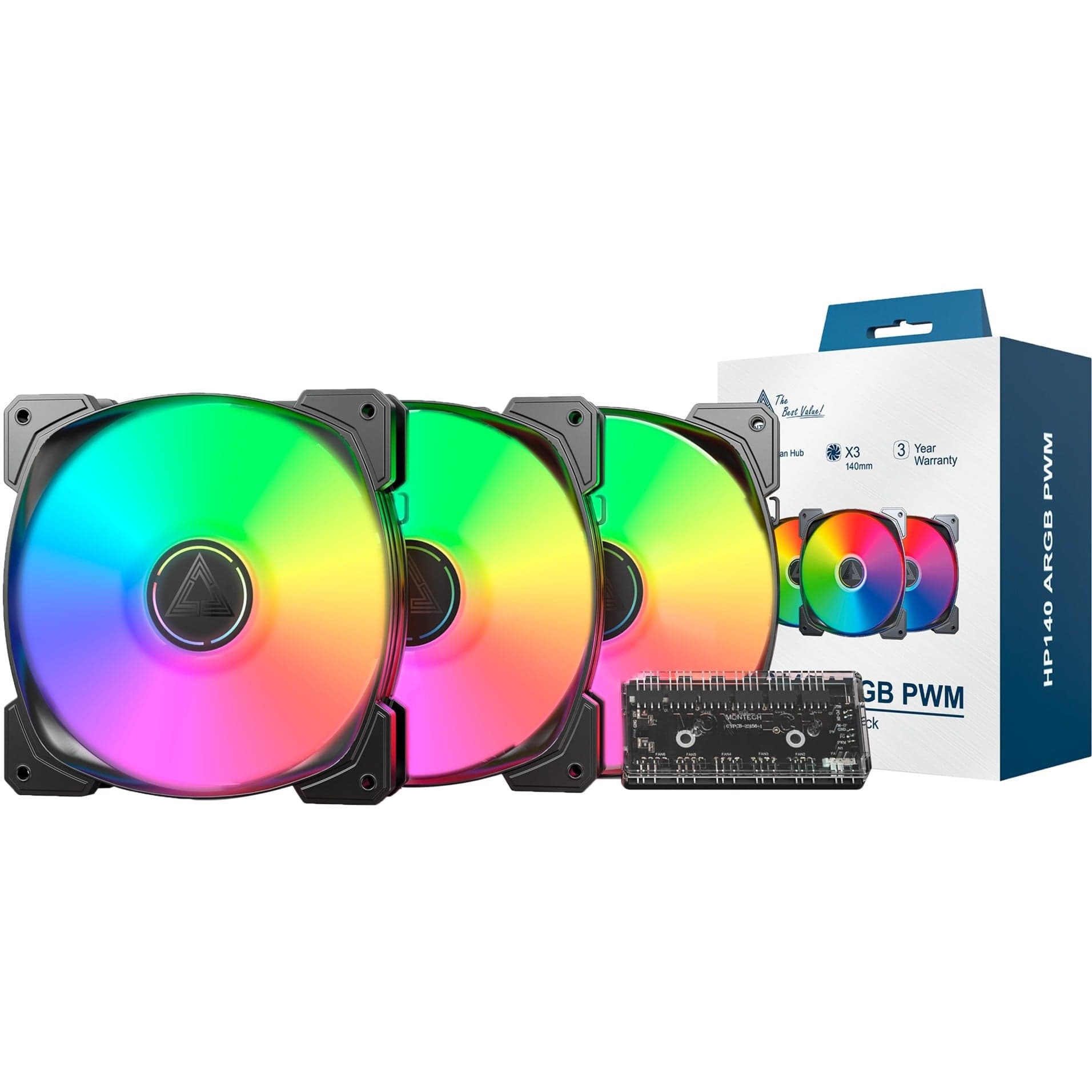 HP140 ARGB PWM 140x140x25, Gehäuselüfter – Bild 1