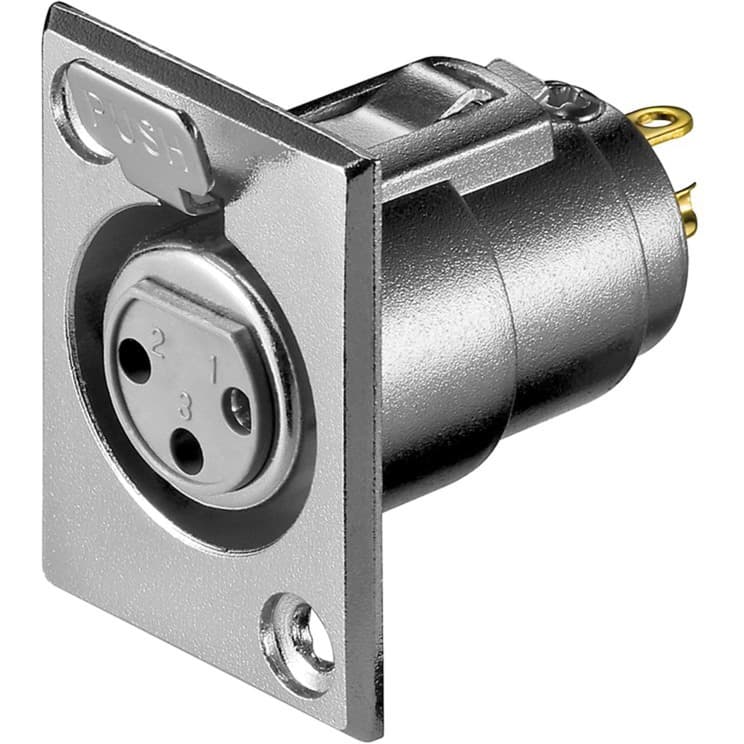 Mikrofon-Einbaubuchse, 3Pin, Einbau-Anschluss – Bild 1