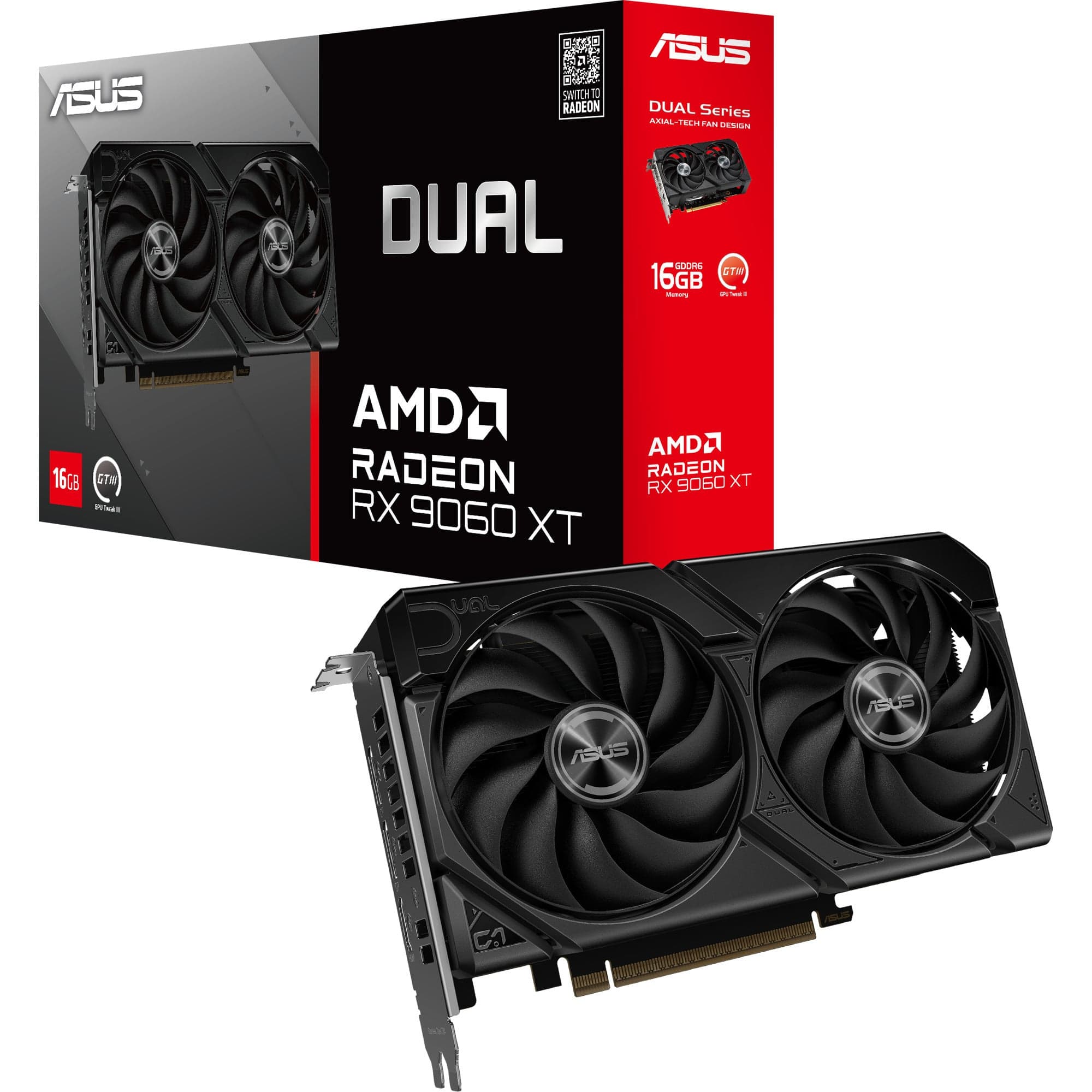 Radeon RX 9060 XT DUAL 16GB, Grafikkarte – Bild 1