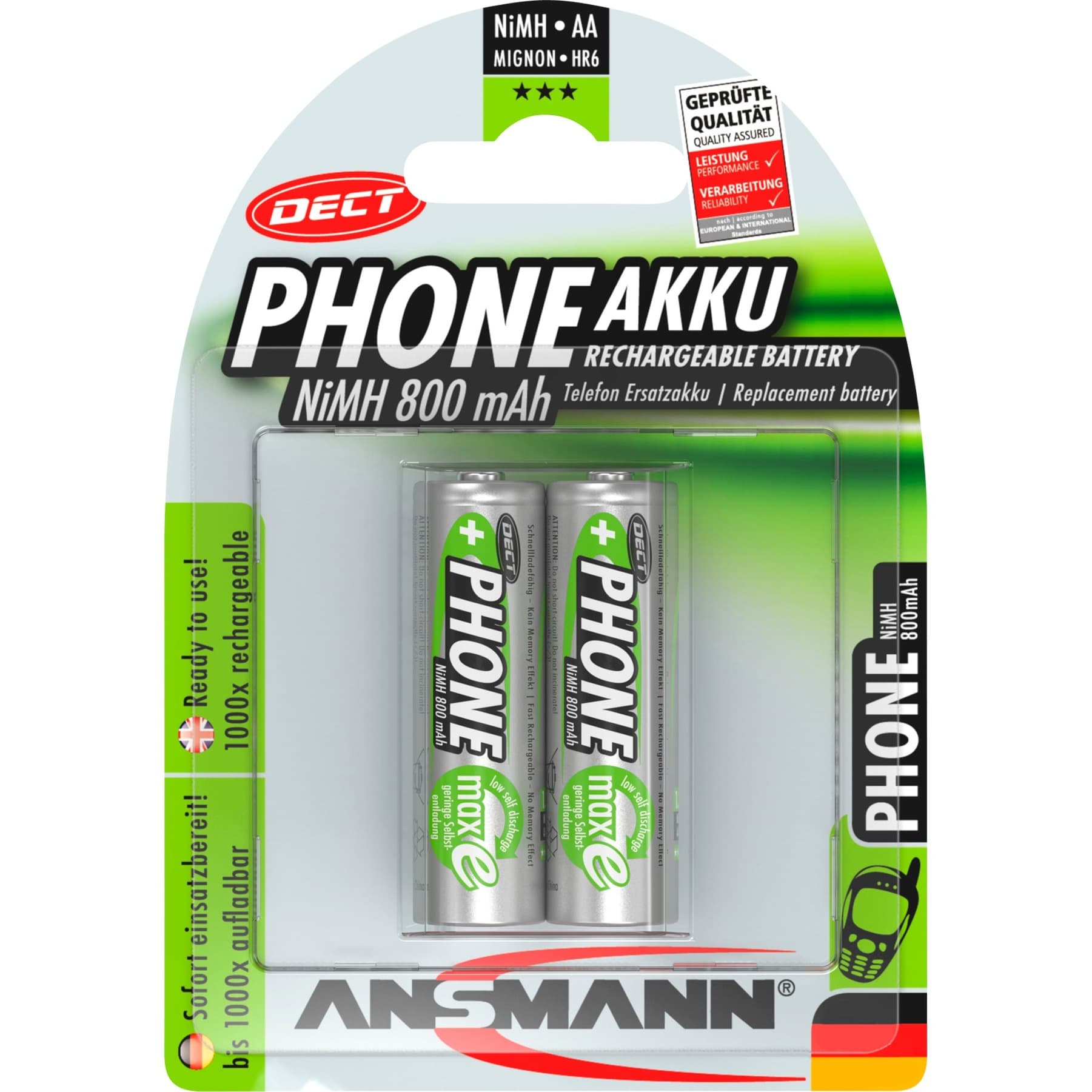 800mAh DECT, Akku – Bild 1