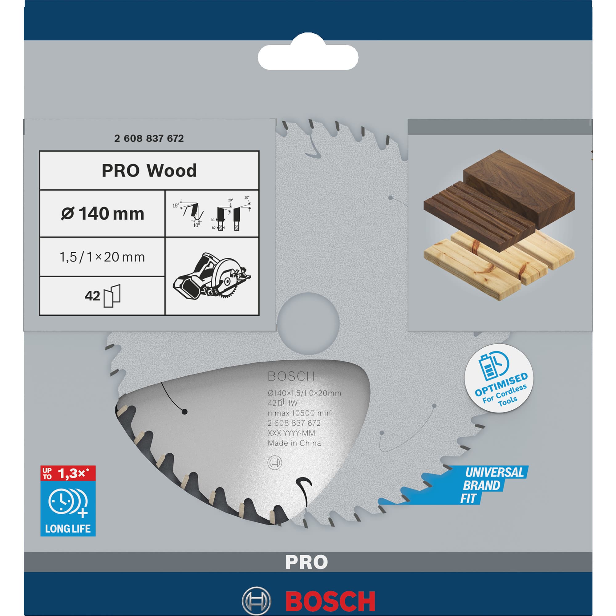PRO Wood cordless Kreissägeblatt, Ø 140mm, 42Z – Bild 1