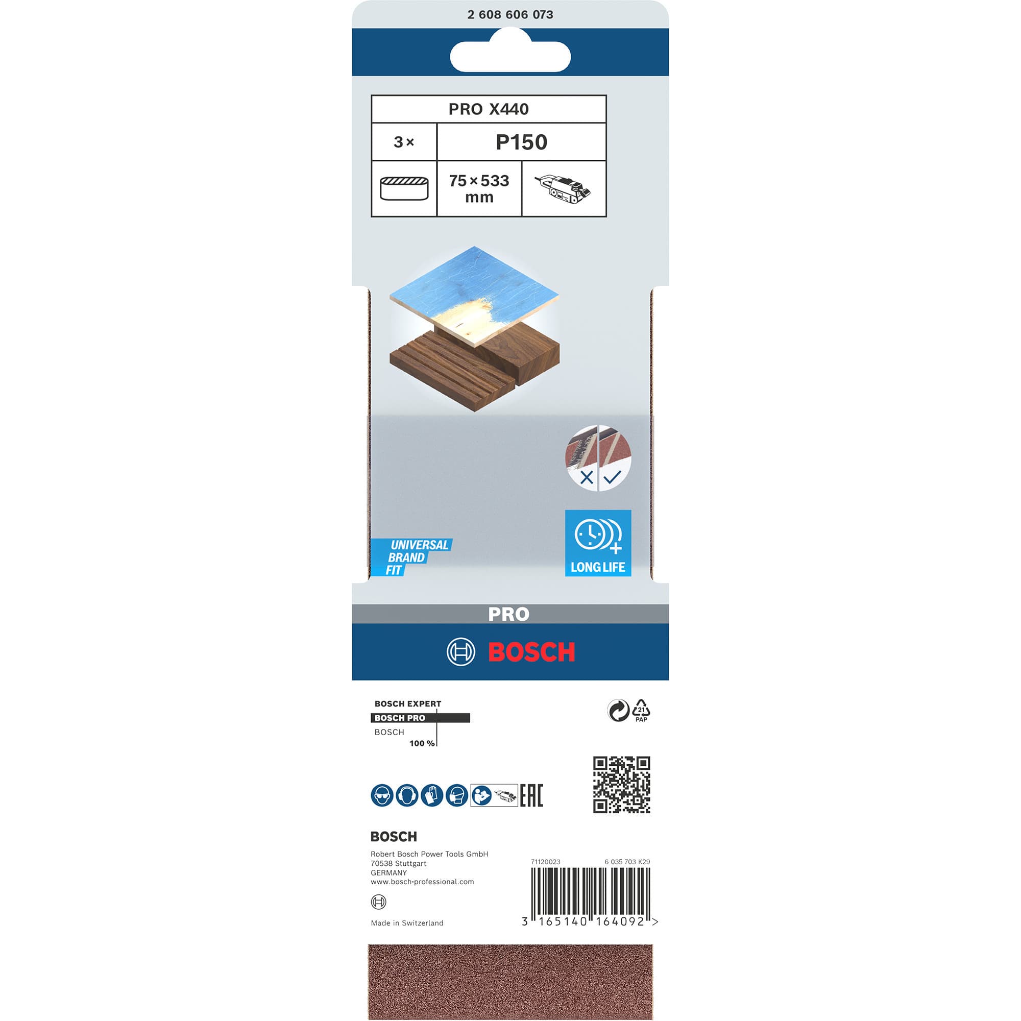PRO X440 Schleifband, 75x533mm, K150 – Bild 1
