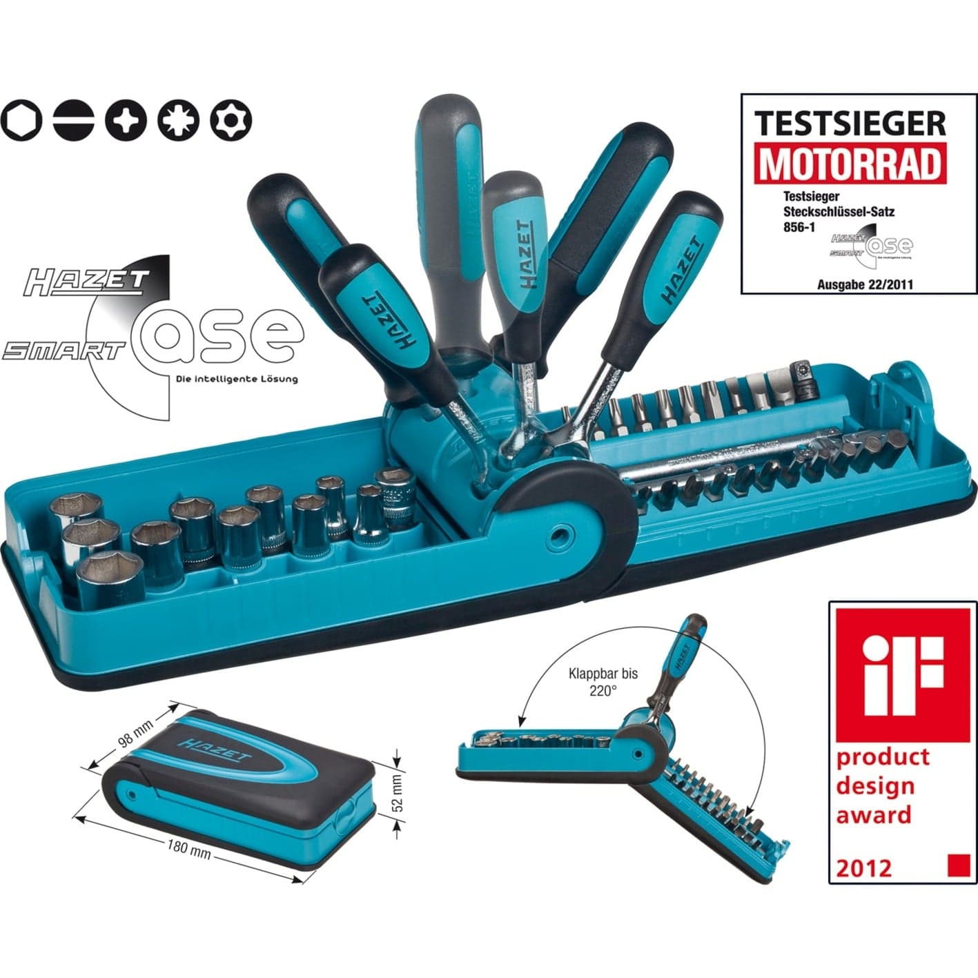 Steckschlüssel Satz 856-1, 1/4", Werkzeug-Set – Bild 1
