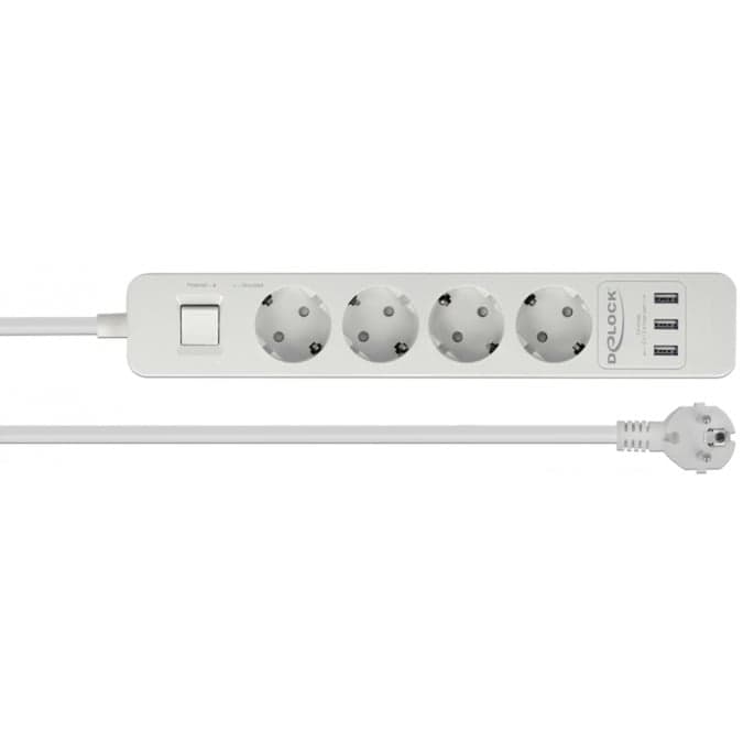 Steckdosenleiste 4-fach, 3x USB – Bild 1