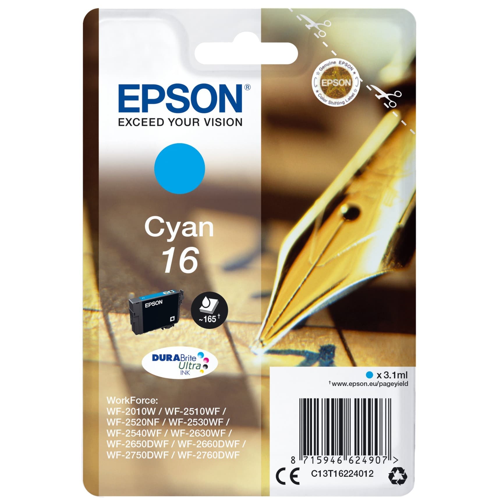 Tinte cyan 16 (C13T16224012) – Bild 1