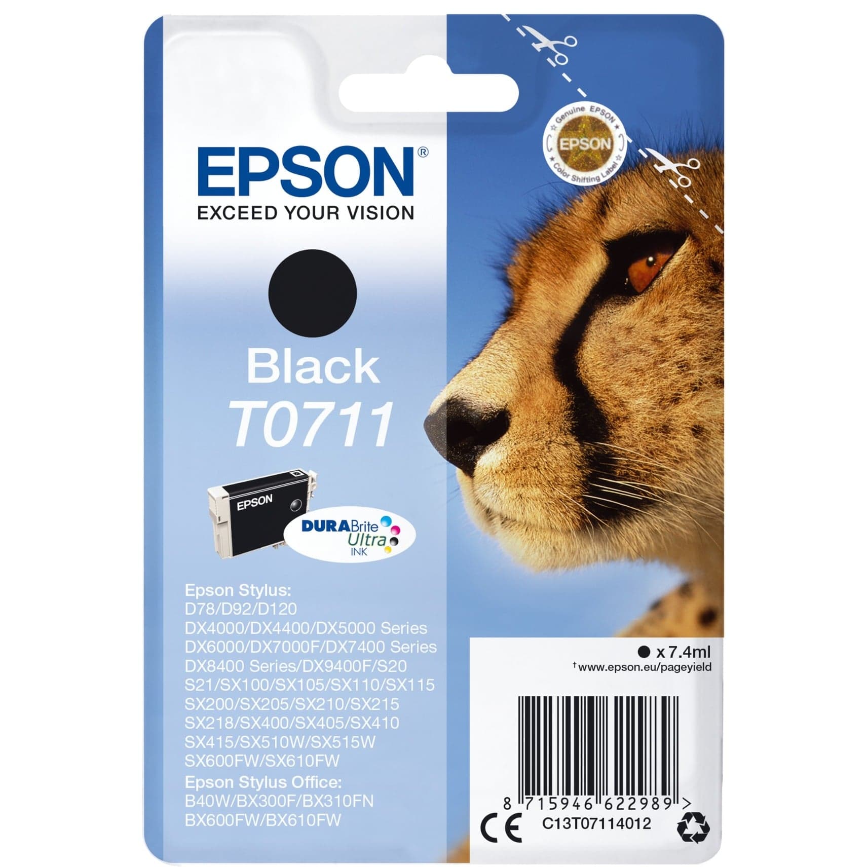 Tinte schwarz T0711 (C13T07114012) – Bild 1