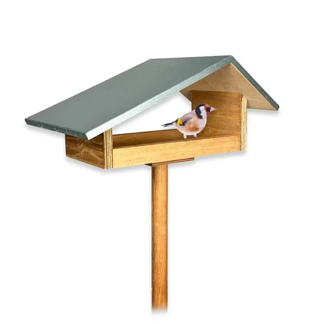 Gartenetage Design-Vogelfutterhaus mit Metalldach und Erdspieß