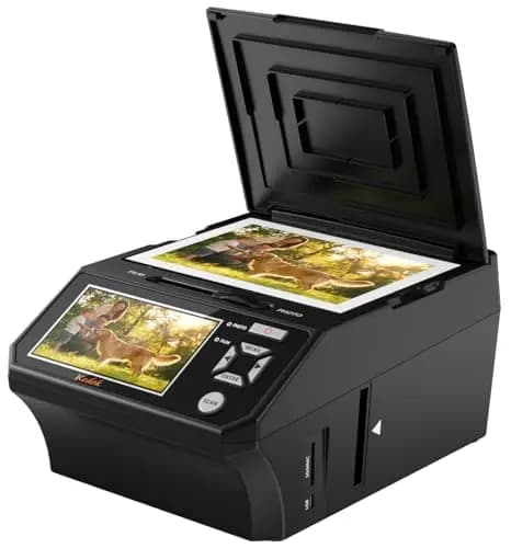 Fotoscaner, Multiscanner für Fotos, Dias und Negative, Digitalisierer mit 5" LCD-Bildschirm, 22 MP Konvertierung von 35mm/110mm Filmen, inkl. 8GB SD-Karte