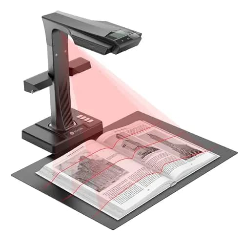 CZUR ET24 Pro 24MP Buchscanner mit Auto-Seiten-Glättung, A3 Scanner mit HDMI, OCR 180+ Sprache, Dokumentenscanner kontaktloses scan für Archiv & Bibliothek, empfindliche Bücher & Dokumente