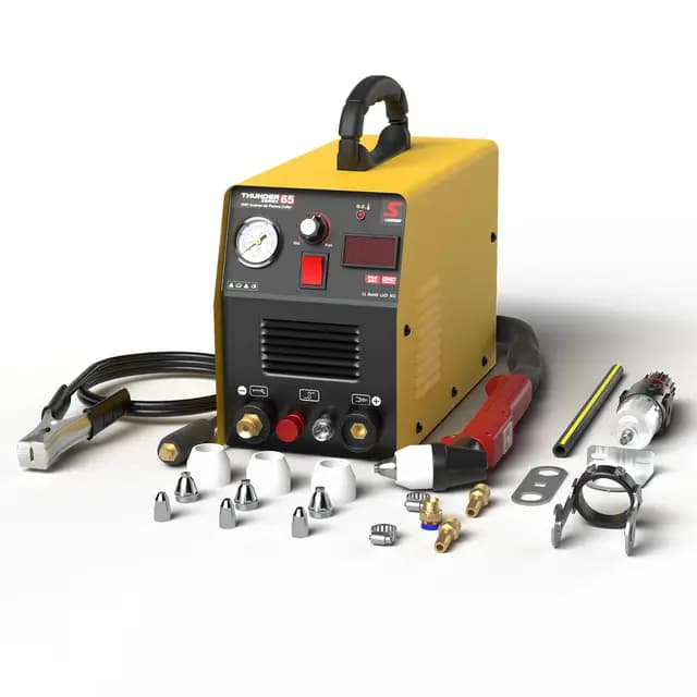 SUSEMSE Plasmaschneider Pilotzündung, IGBT Inverter Hochfrequenz-Plasmaschneider, 65 Amp Pilot Plasma Schneidemaschine - THUNDER 65 (230 V, Schneidstrom 20-65 A, Schneidleistung bis 18mm, 4-6 bar)